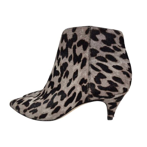Sam Edelman Kinzey Dyed Calf Hair Leopard Low Kitten Heel Leather Booties 9B - Picture 4 of 7